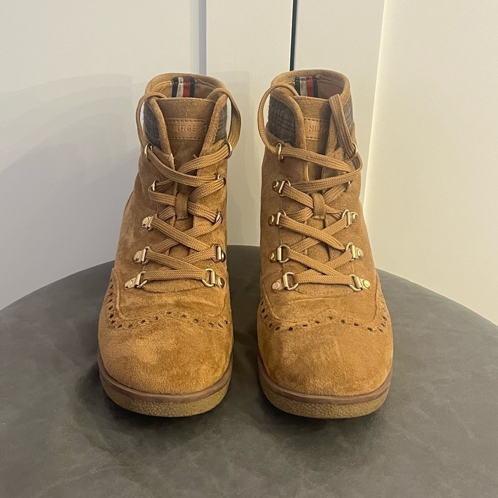 Tommy Hilfiger Lace-Up Faux Suede Boots - Picture 2 of 6